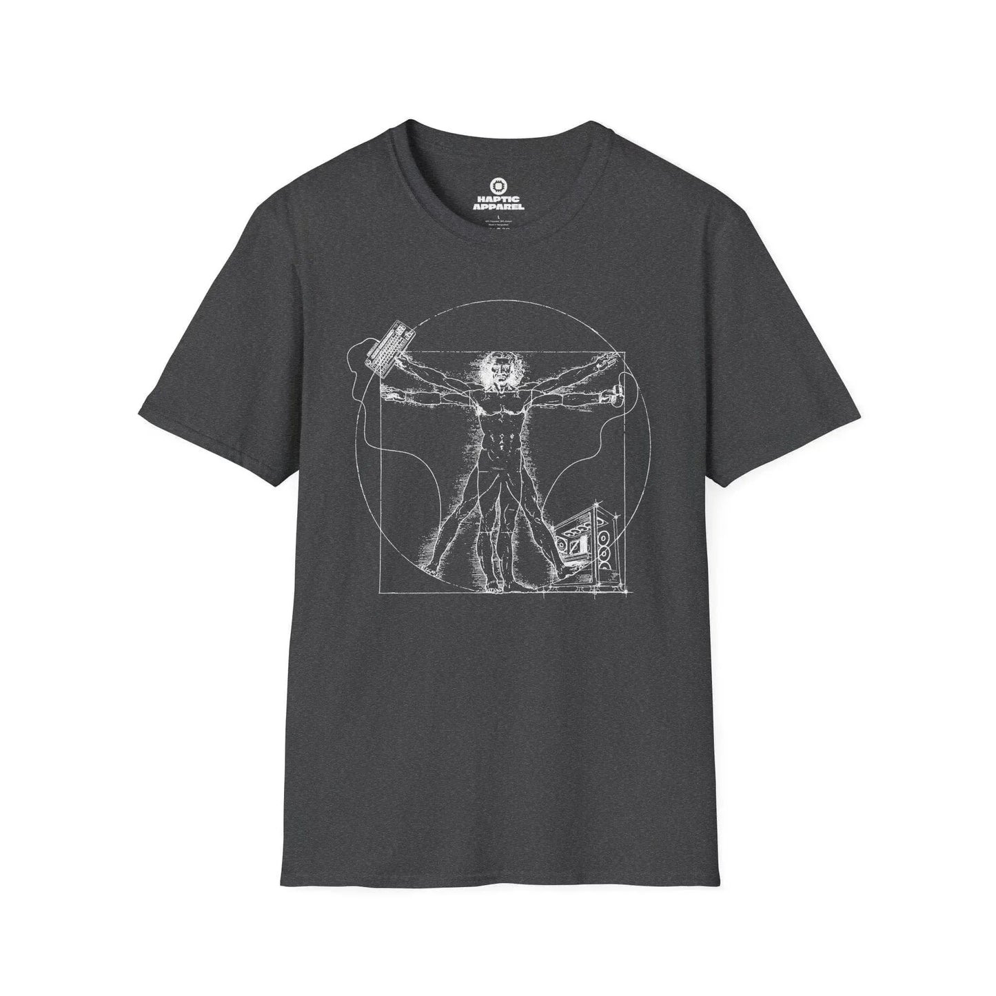 Gaming T-Shirt Dark Heather / S Vitruvian PC Man T-Shirt